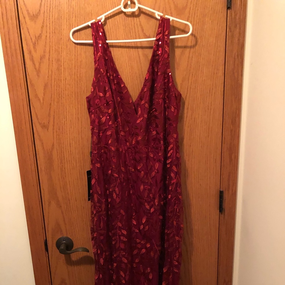 Red sparkly mermaid style dress